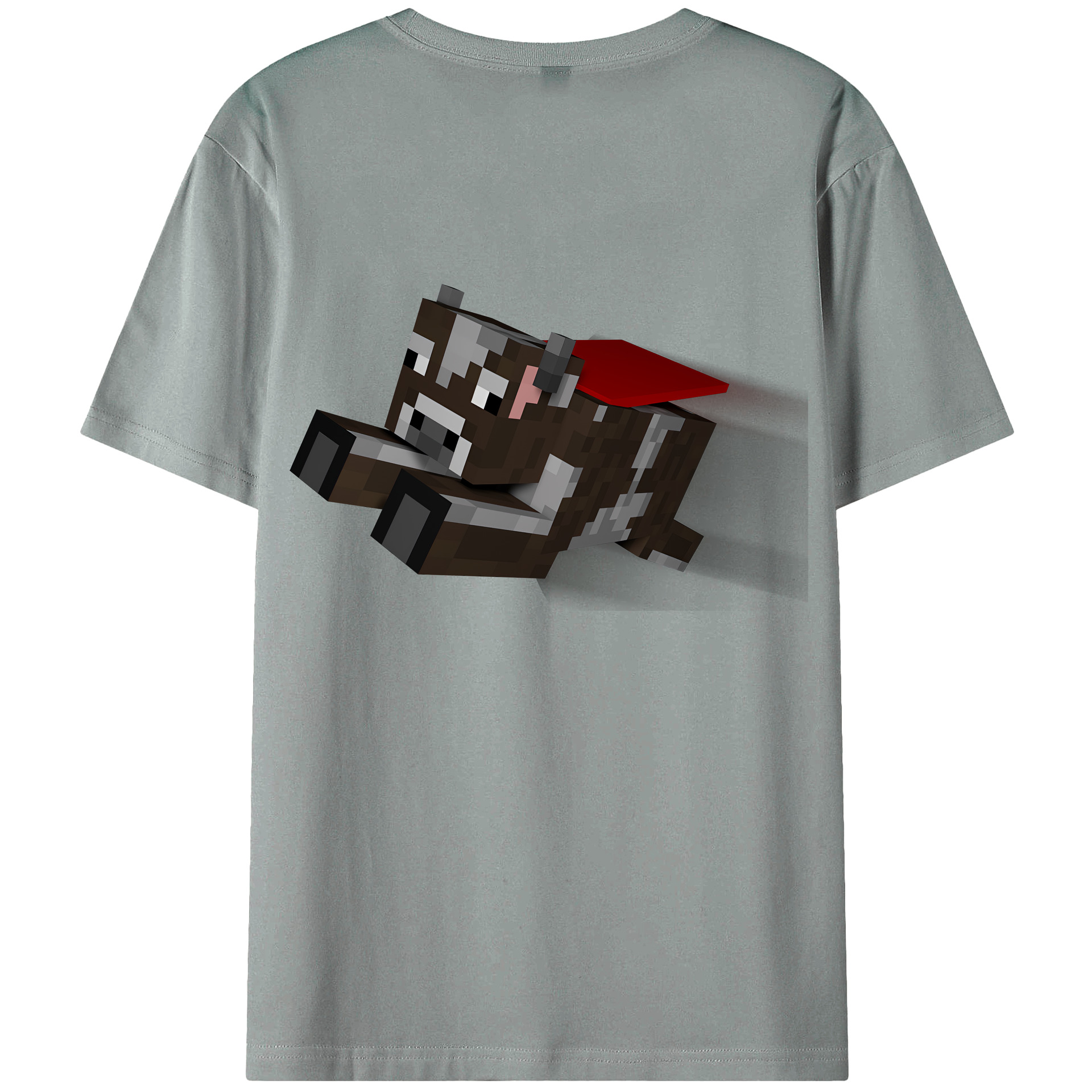 （画像用） マインクラフト ブロックの世界 Minecraft MC Block world 綿100％ メンズ半袖Tシャツ（バックプリント） 通気性